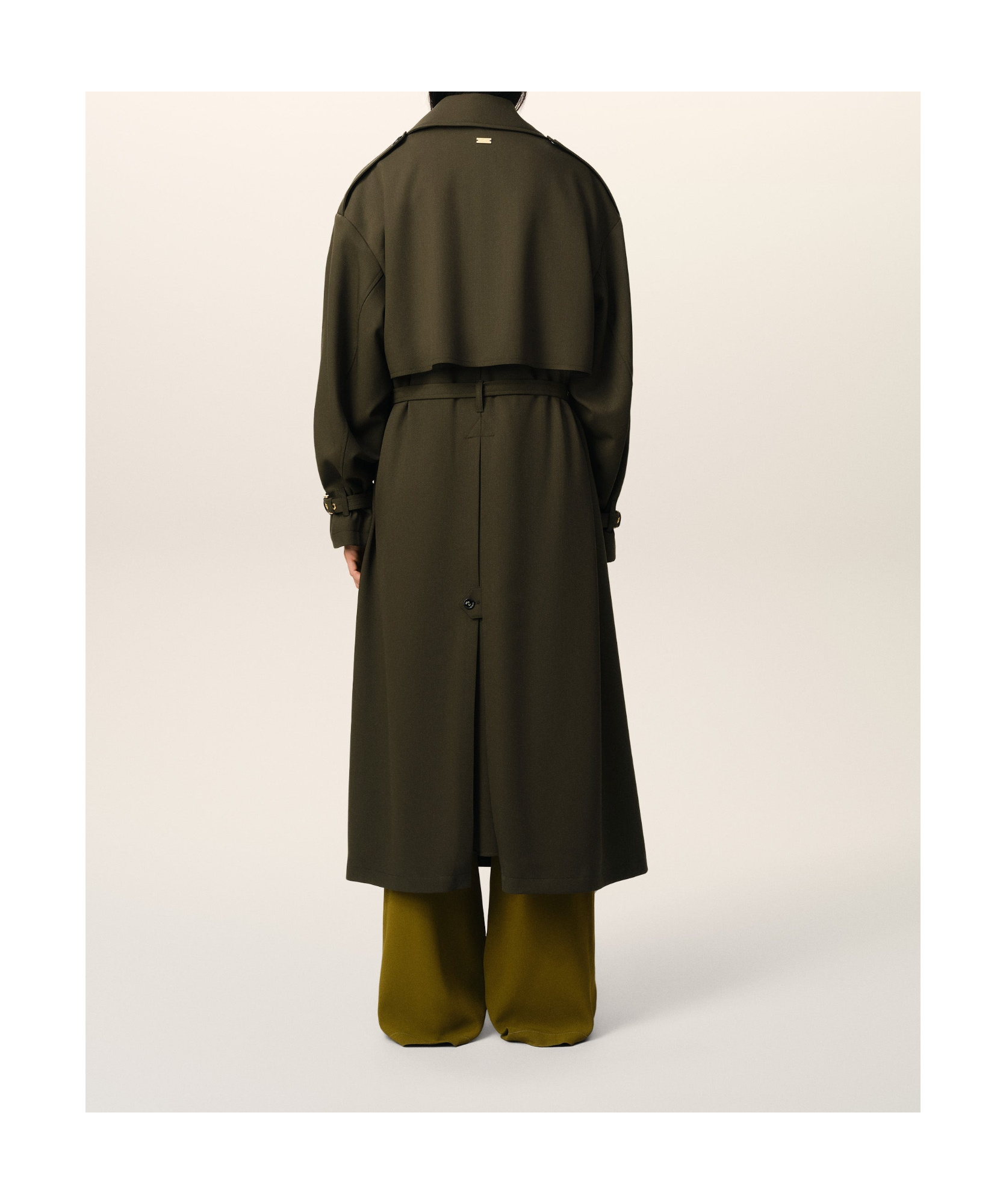 Ami Alexandre Mattiussi Double-breasted Trench Coat In Green