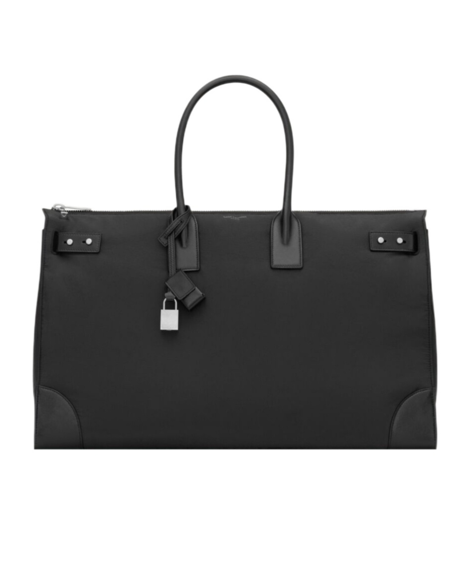 SAINT LAURENT SAC DE JOUR 48H DUFFEL IN NYLON AND LEATHER