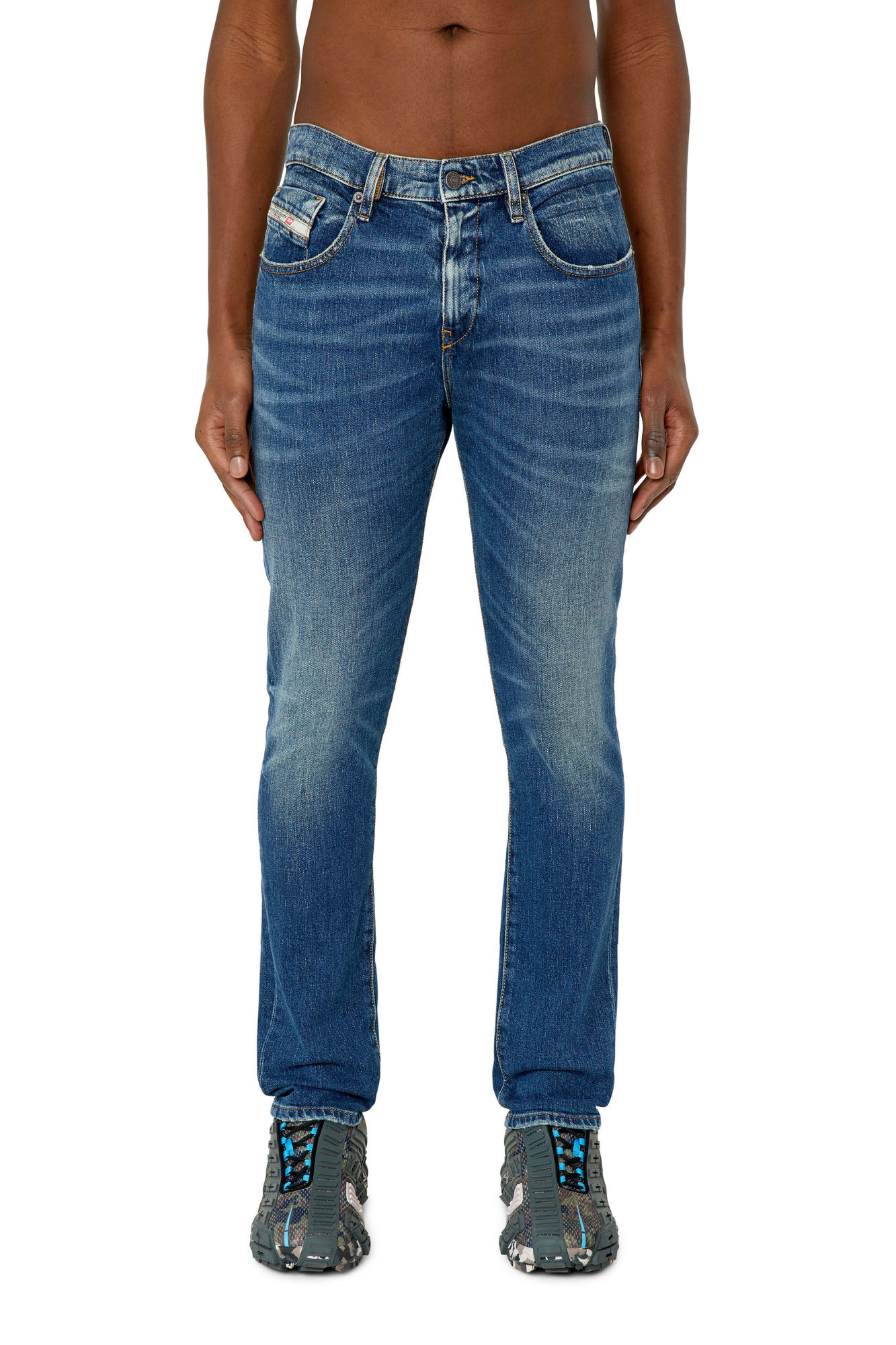 Diesel Drawstring Denim Trousers In Blue