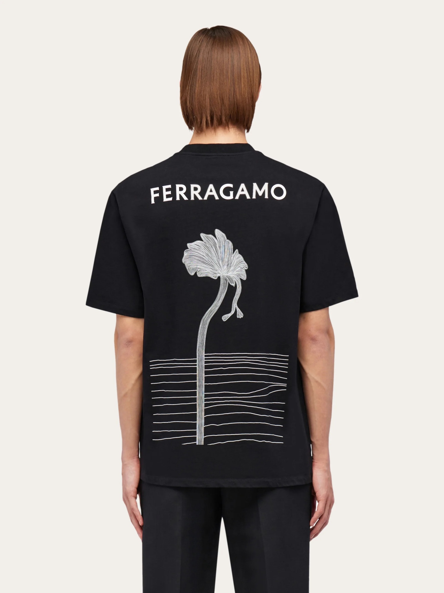 Ferragamo Graphic-print T-shirt In Black