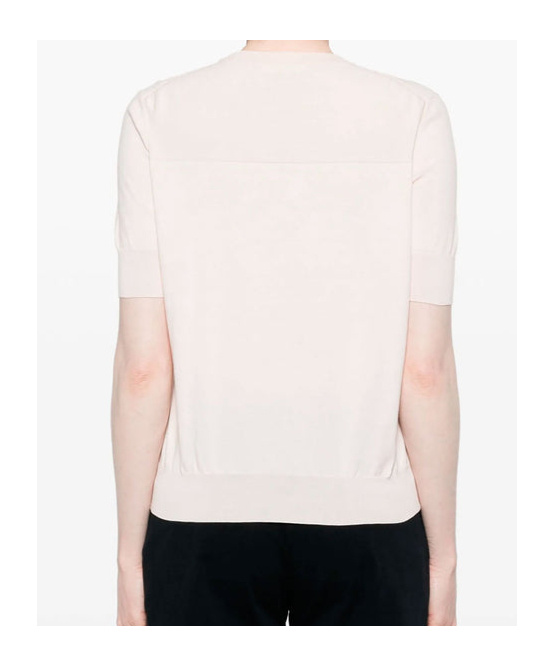 Jil Sander Fein Gestricktes T-shirt In White