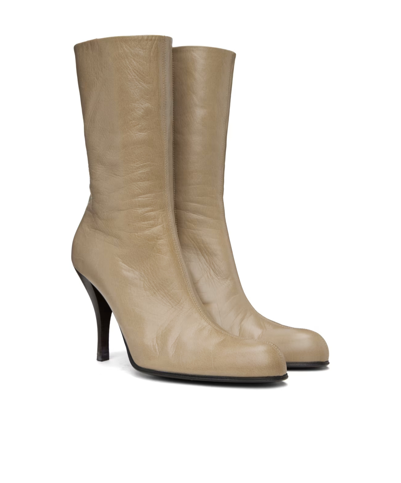 The Row Beige Liv Natural Kid Leather Boots In Brown