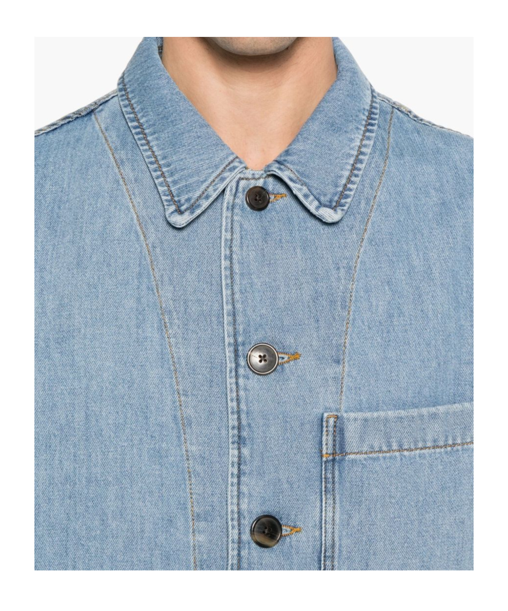 Dries Van Noten Denim Jacket With Chest Pocket And Flap Pockets In Blue