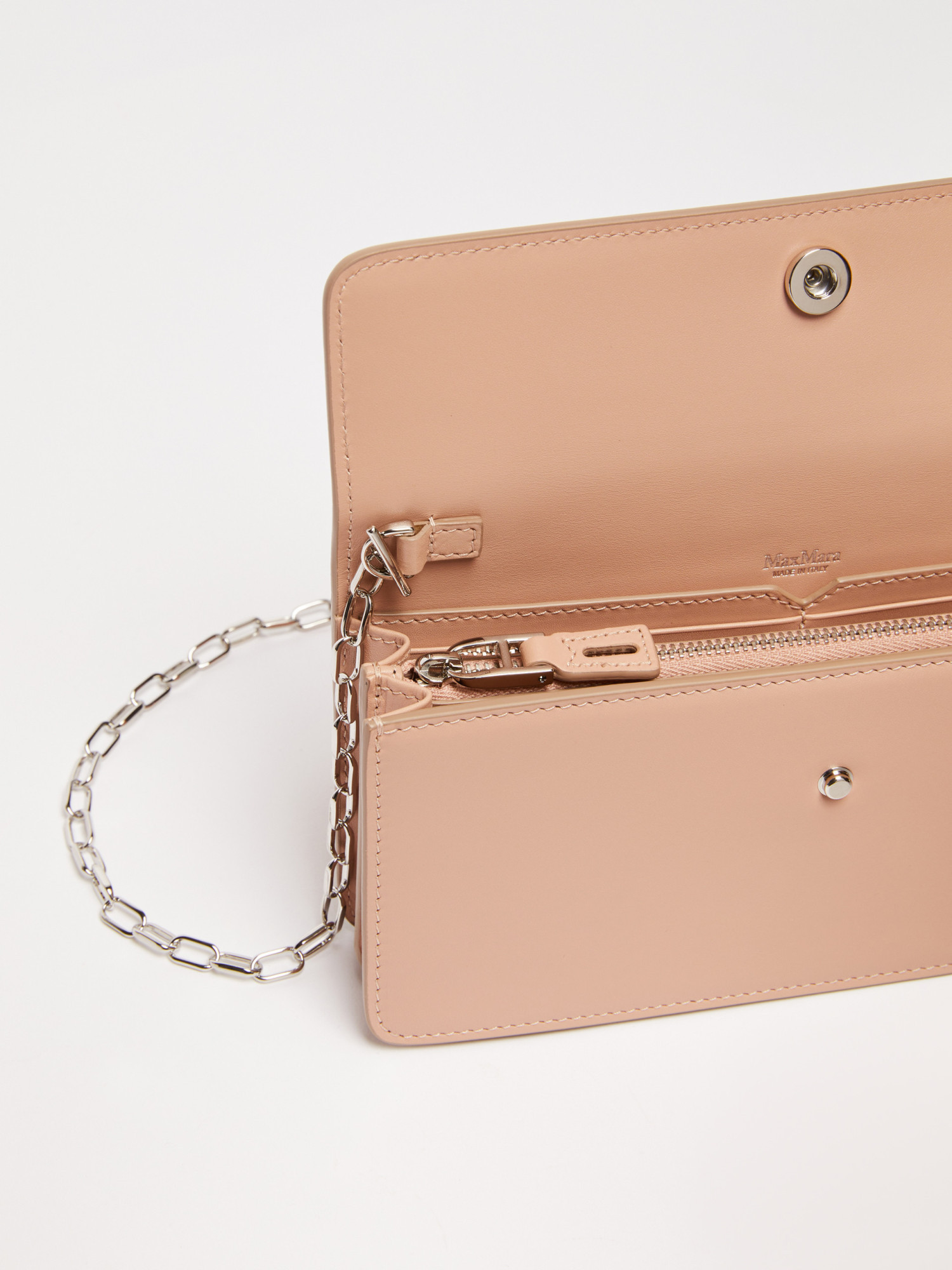 Max Mara Leather Phone Pouch In Pink