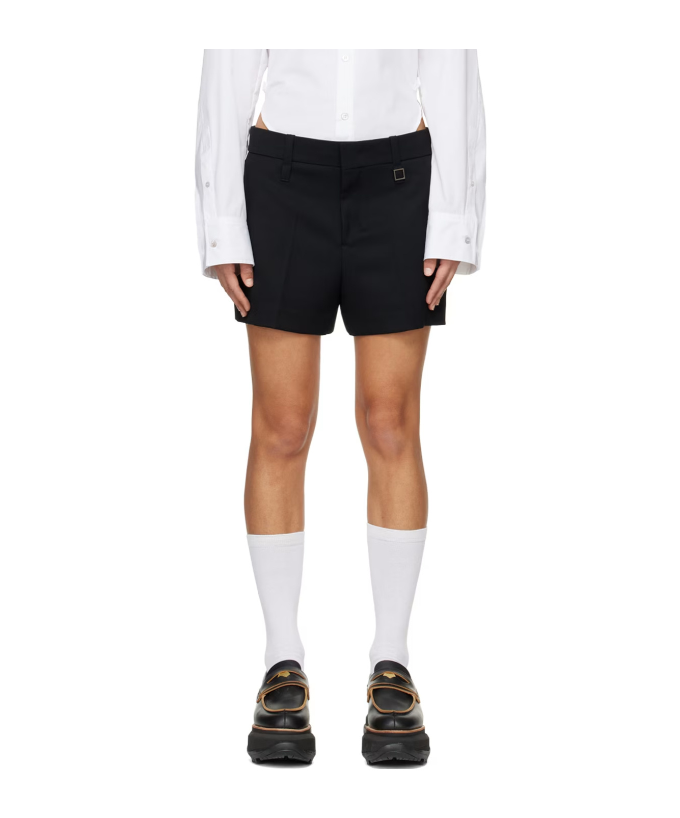 WOOYOUNGMI PLEATED ZIPPER SHORTS 
