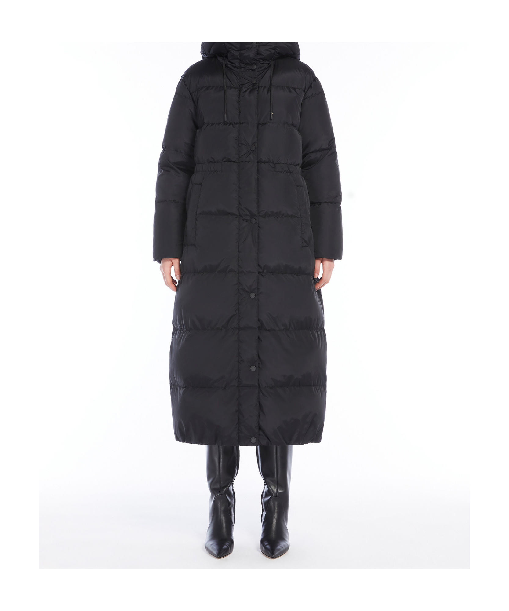 Weekend Max Mara Buttoned Drawstring Jacket In Black