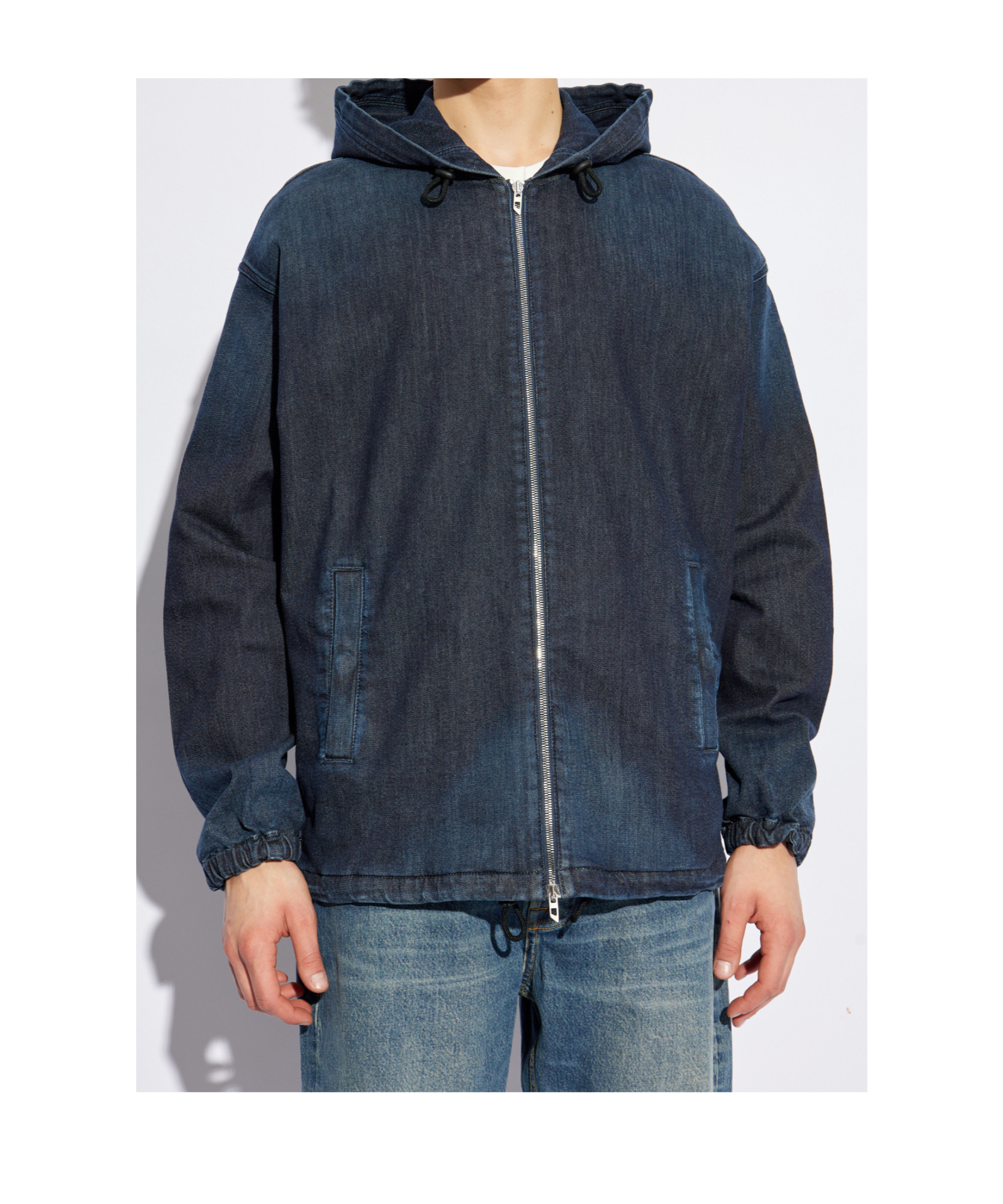 Diesel Hooded Denim Jacket In Black