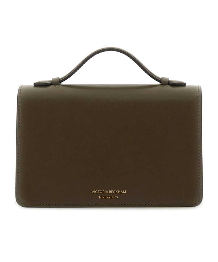 Victoria Beckham Mini Bag With Top Handle And Adjustable Strap In Brown