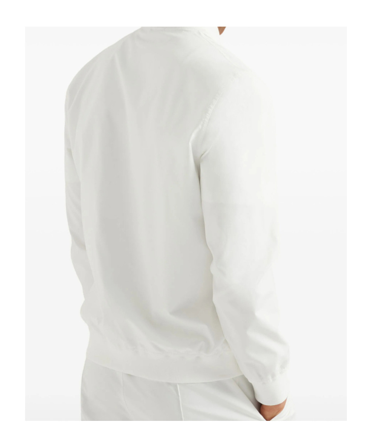 Brunello Cucinelli Nylon Sweatshirt With Logo And Zipper In Gray