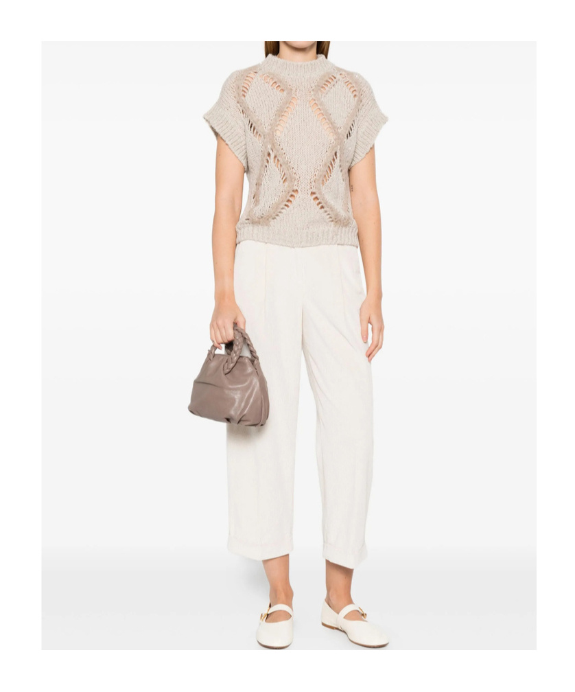 Antonelli Diamond Pattern Knitted Sweater In Brown
