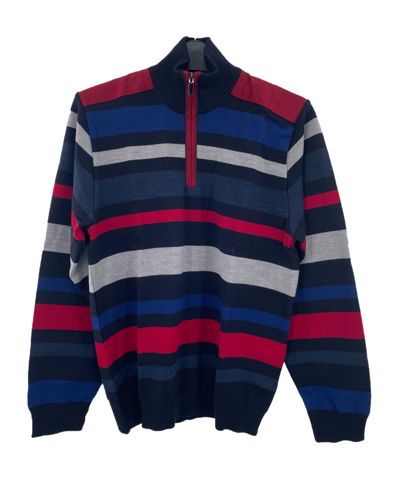 Shop Paul & Shark Striped Zipper Sweater In Black