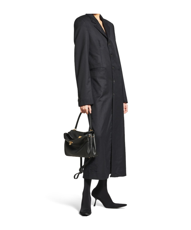 Balenciaga Slim Coat In Black