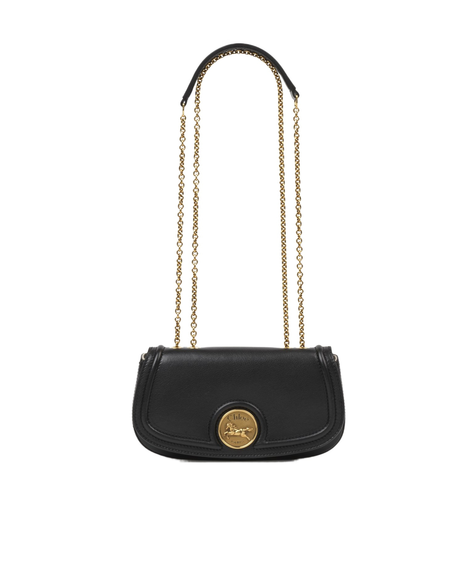 Chloé Horse Medal Grained Leather Crossbody Bag