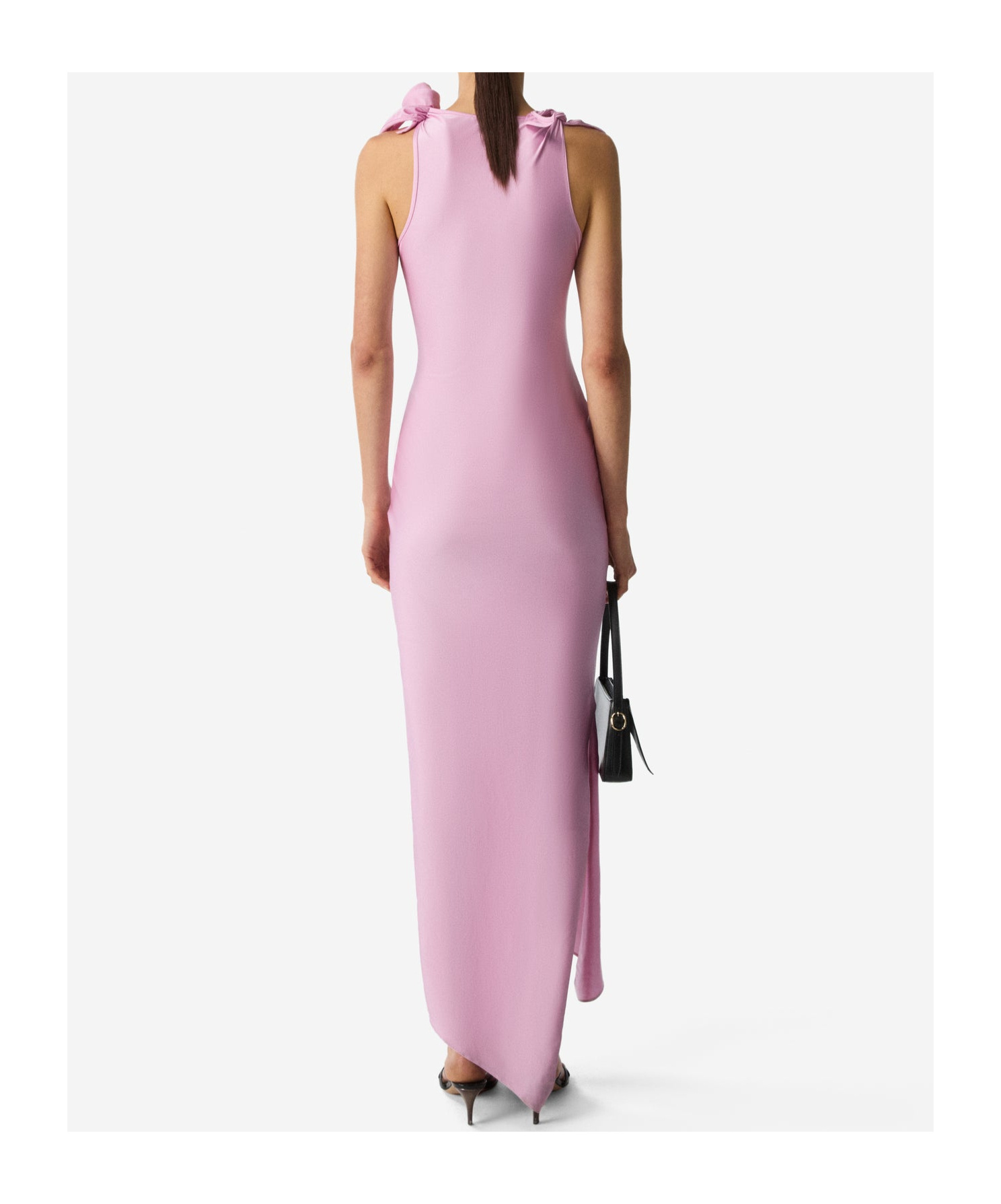 Coperni Asymmetric Flower Gown In Pink