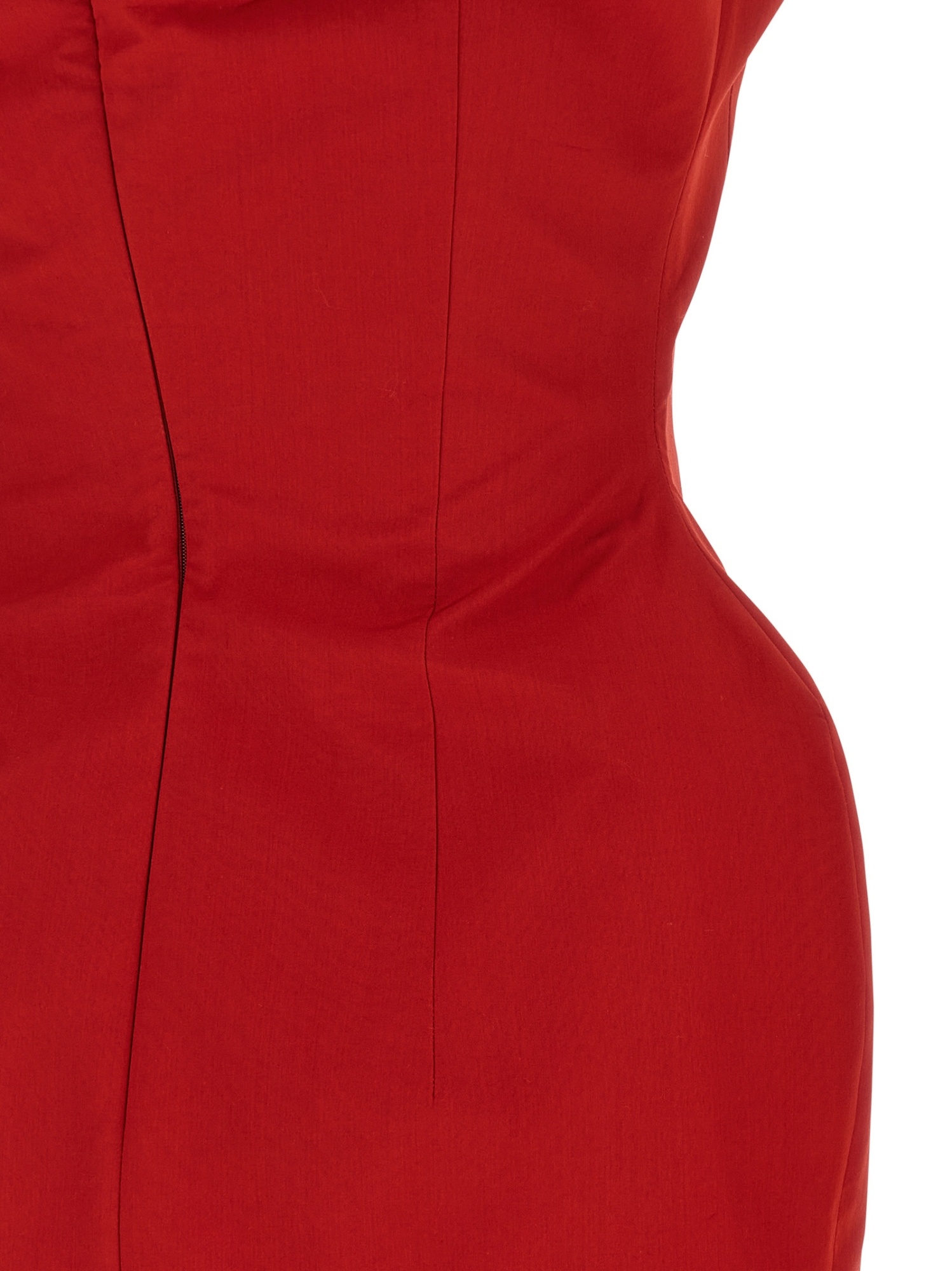 Magda Butrym Asymmetric Cotton-blend Minidress In Red