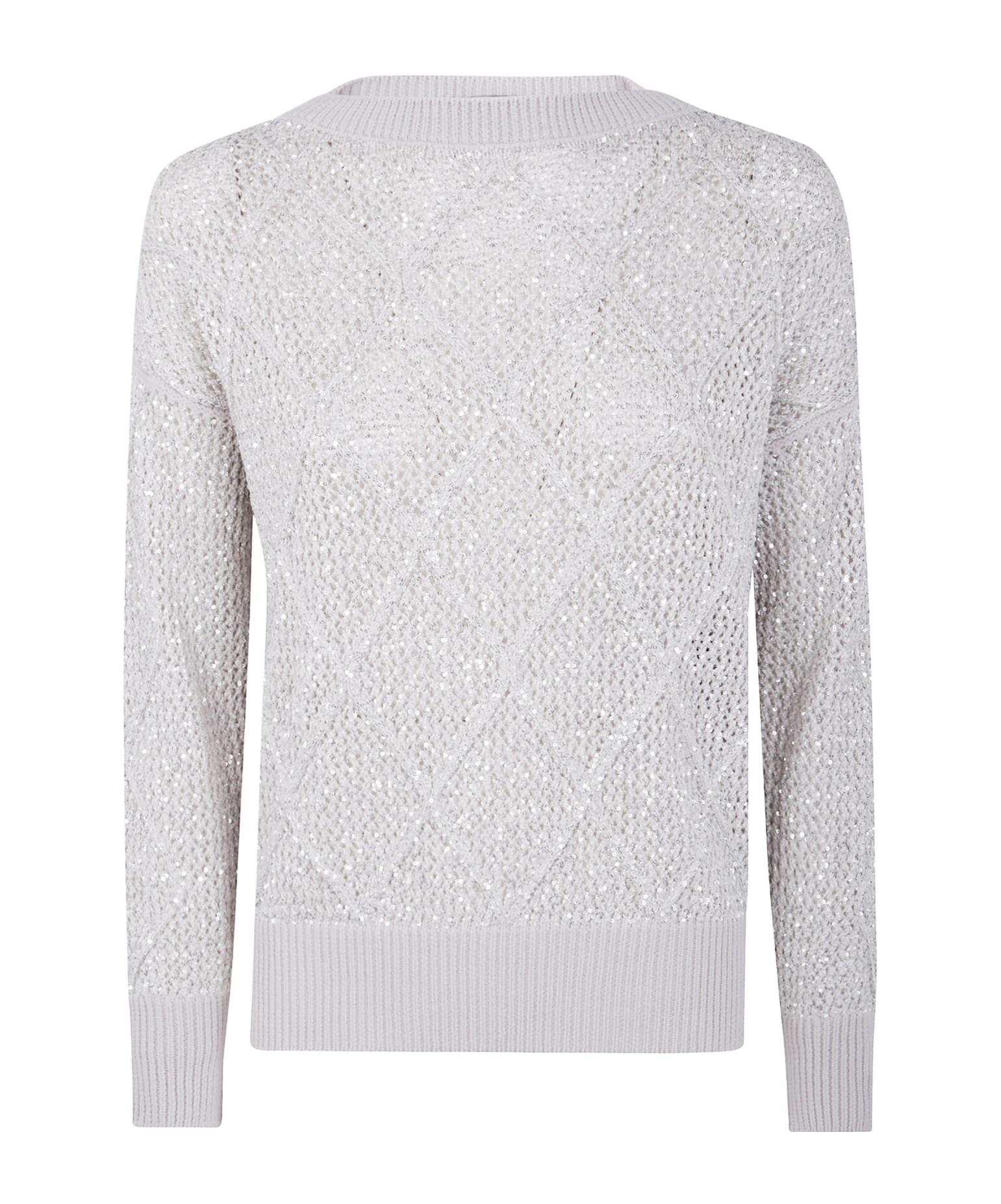 D Exterior D.exterior Rhombus Sequins Boatneck Sweater In Gray