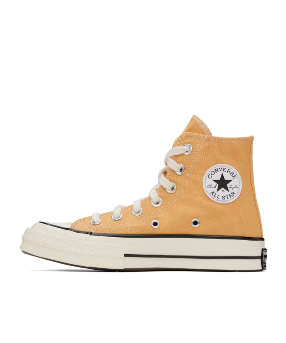 Converse Round Head Strapped High-top Casual Sneakers In Yellow