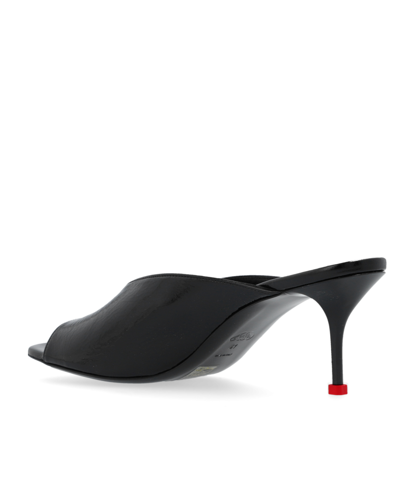Alexander Mcqueen 70 Open-toe Leather Mules In Black