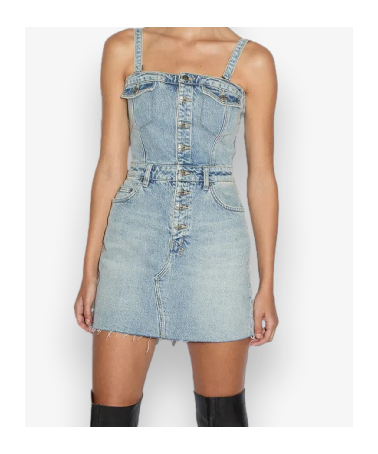 Ksubi Thin Shoulder Strap Dress In Gray