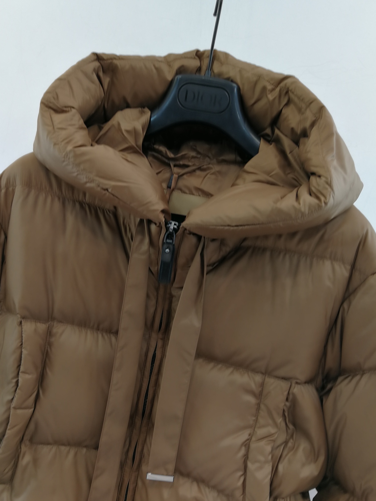 Max Mara Long-sleeved Down Jacket In Brown