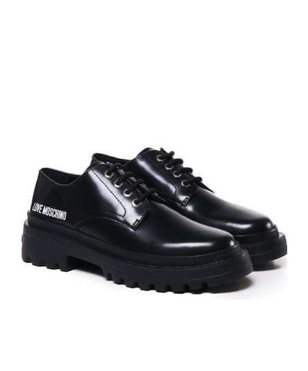 Moschino Logo-print Oxfords In Black