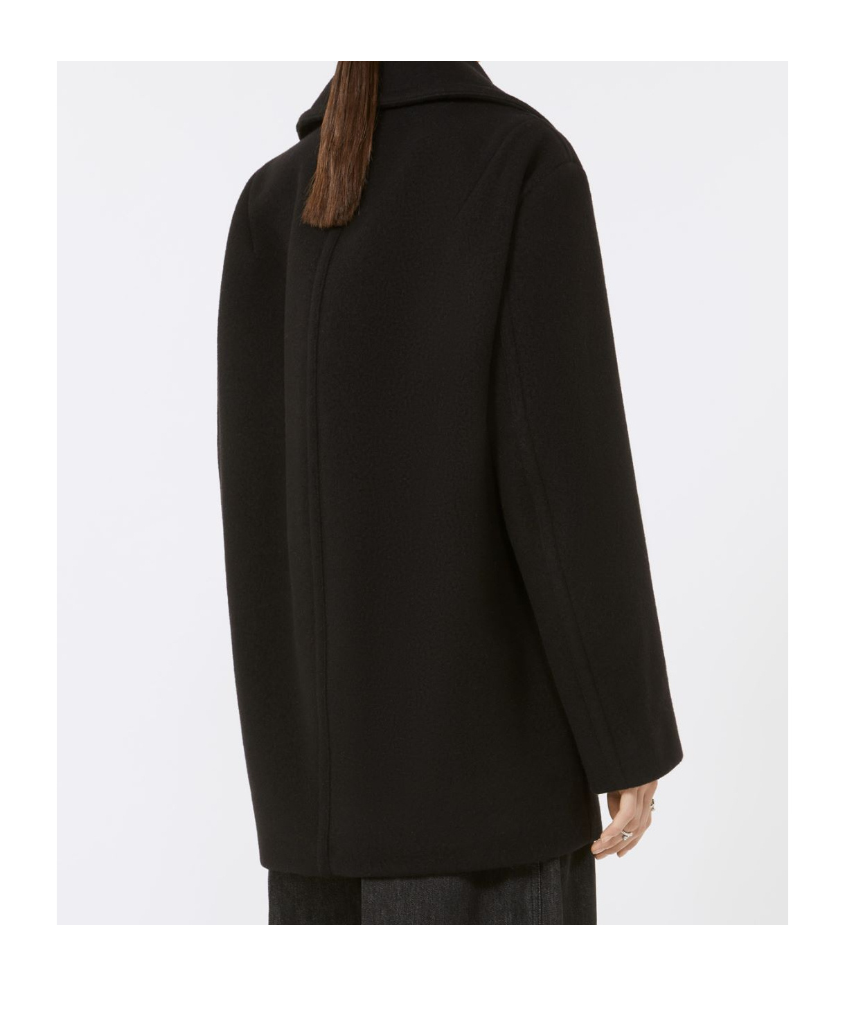 Sportmax Double-breasted Coat Front Pockets In Black