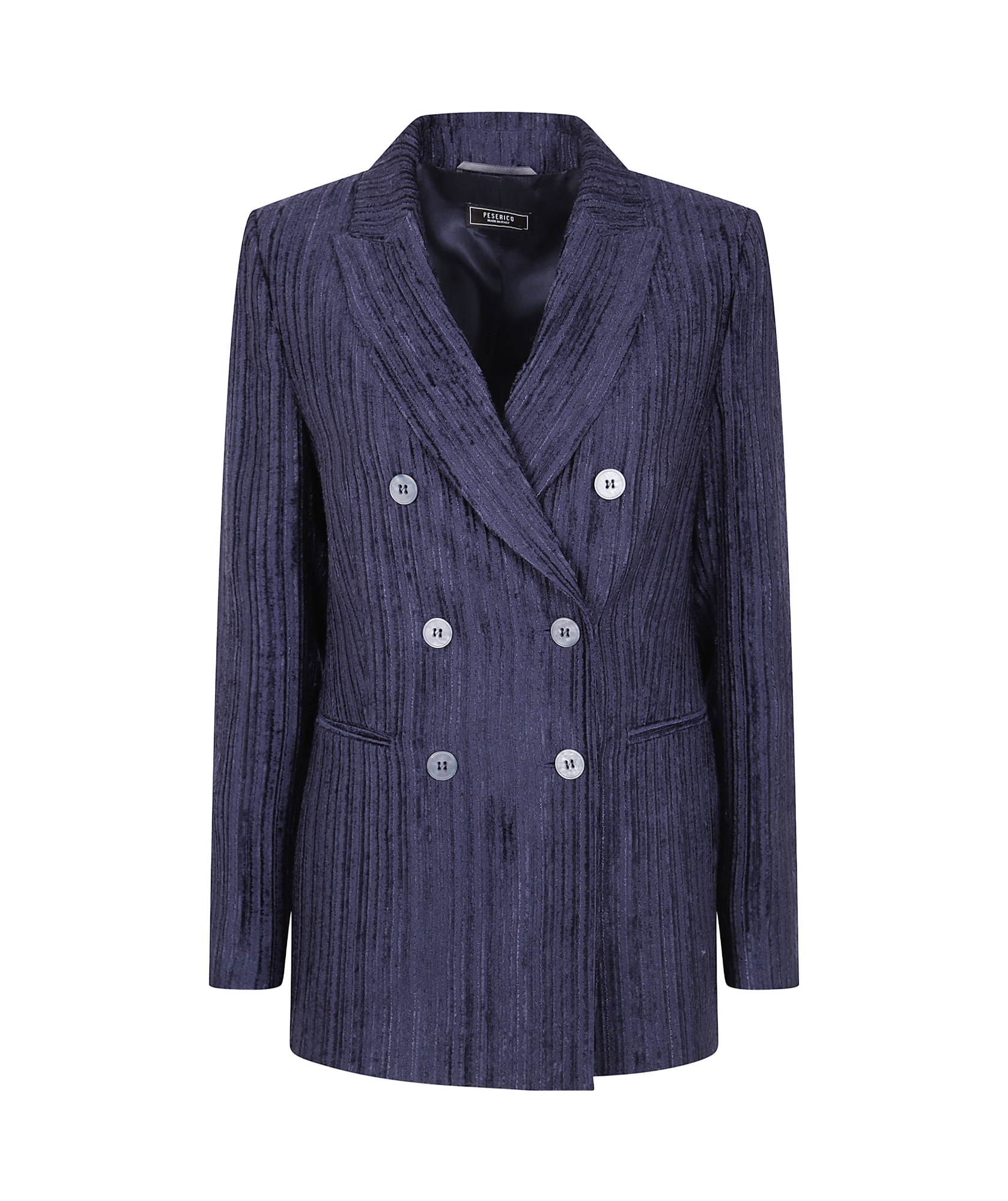 Peserico Collared Long-sleeved Suit Jacket In Blue