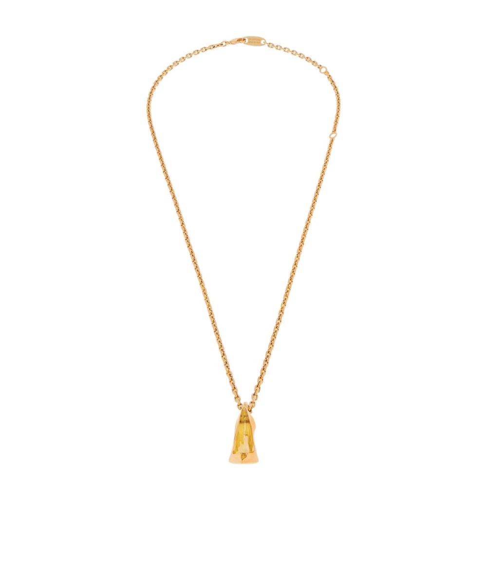 Balenciaga Keyholder Thin Honey Necklace In Yellow