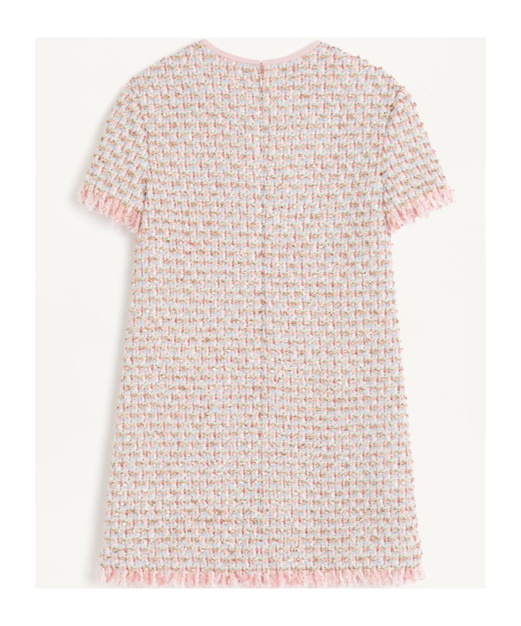 Valentino Womens Multicolor. Embellished Short-sleeves Woven Mini Dress