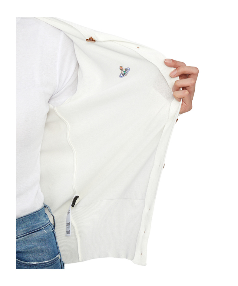 Shop Vivienne Westwood Long-sleeved Knitted Cardigan In White