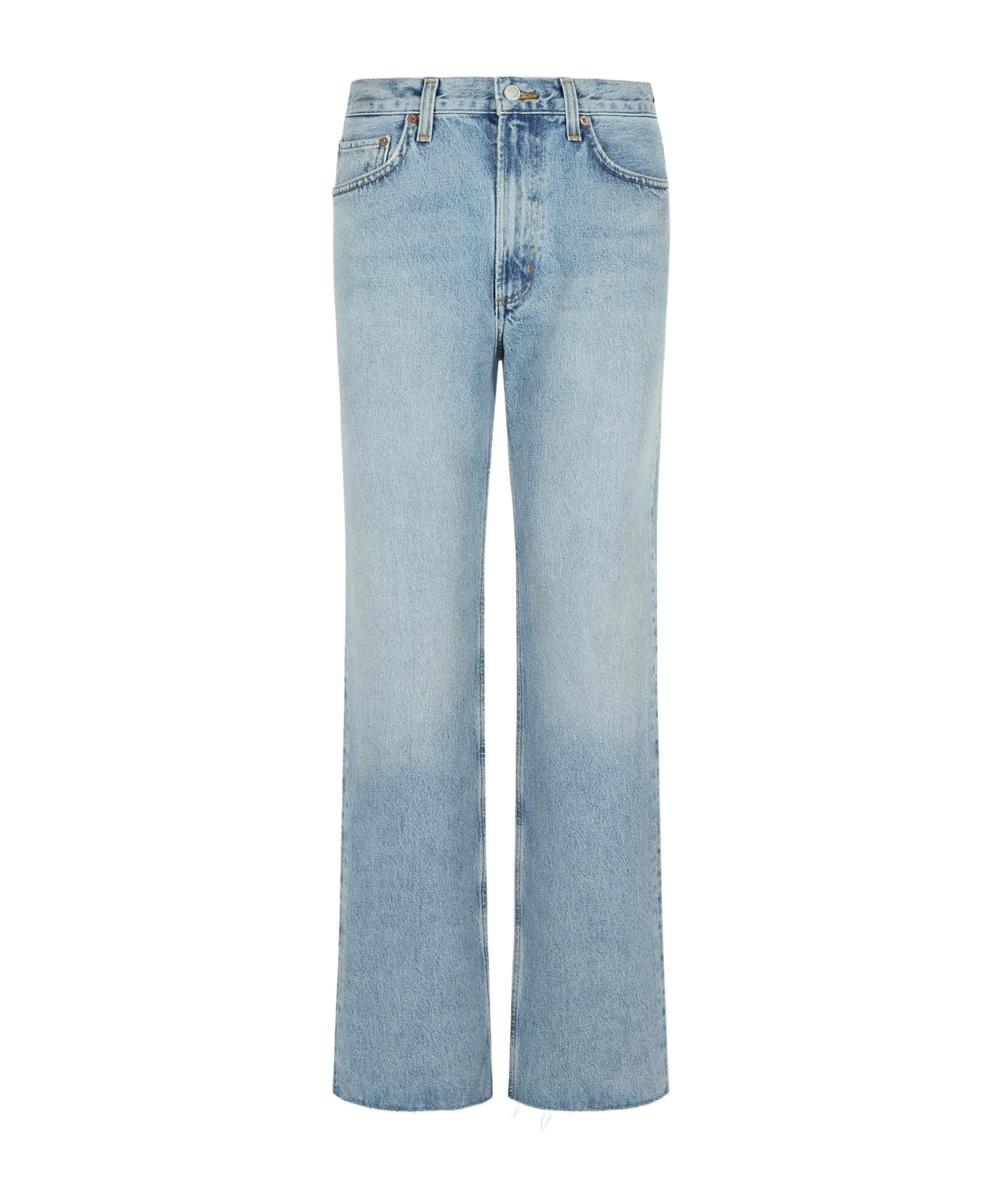 Agolde Five-pocket Denim Trousers In Blue
