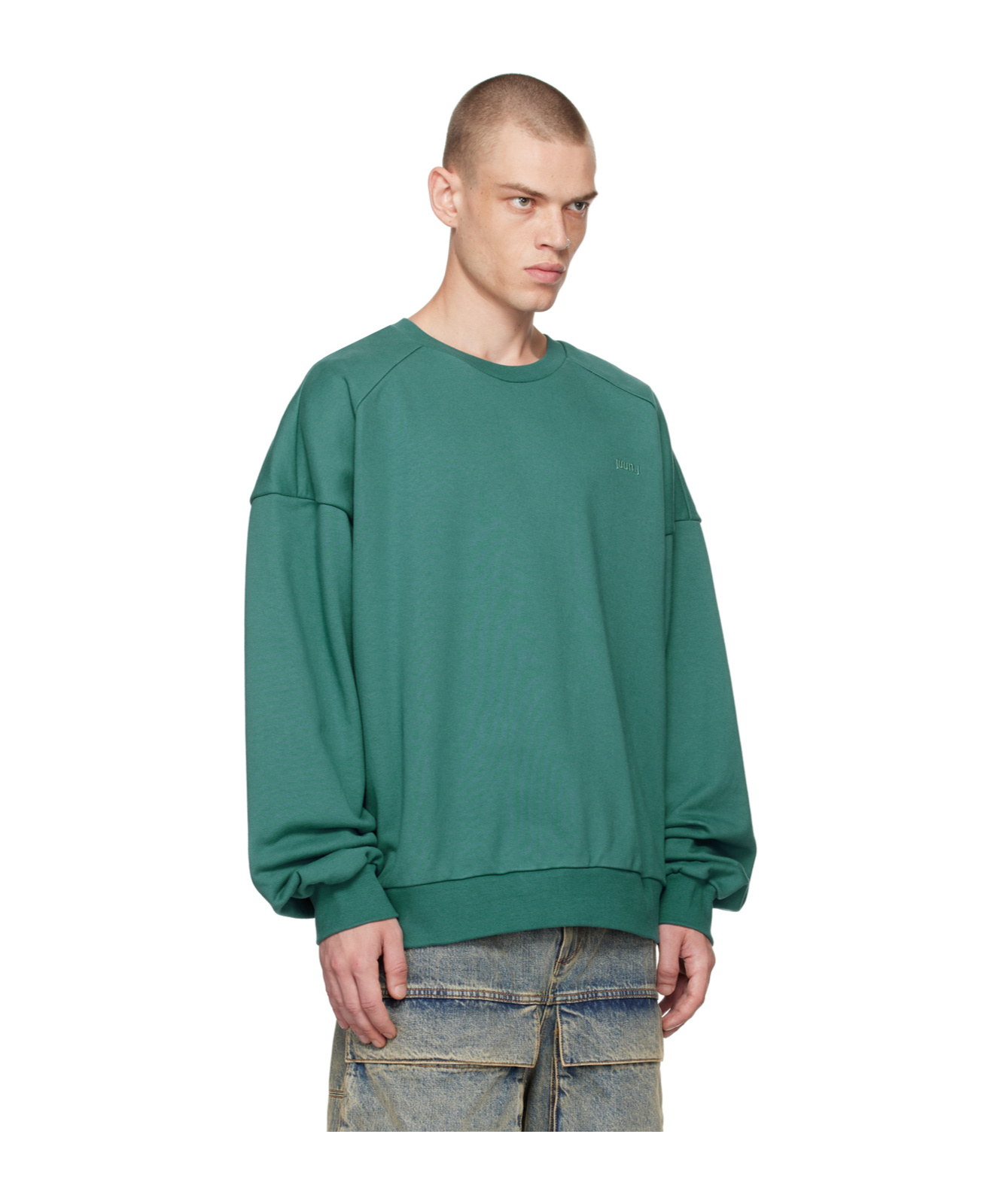 Juunj Green Embroidered Sweatshirt In Blue