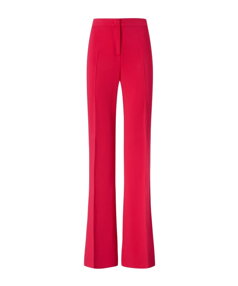 Pinko Flared Elegant Trousers In Technical Cady In Red