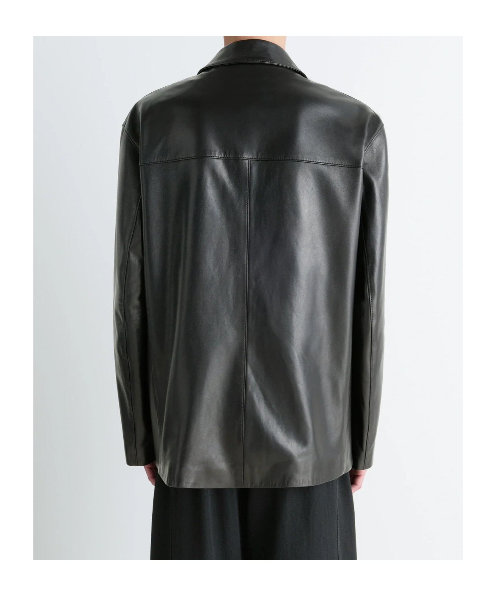 Lemaire Tailored Single-breasted Leather Jacket In Black