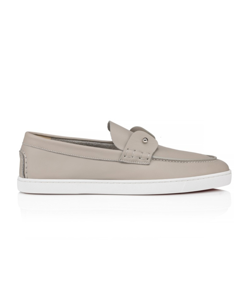 Christian Louboutin Mens Goose Chambeliboat Suede Boat Shoes In Nude