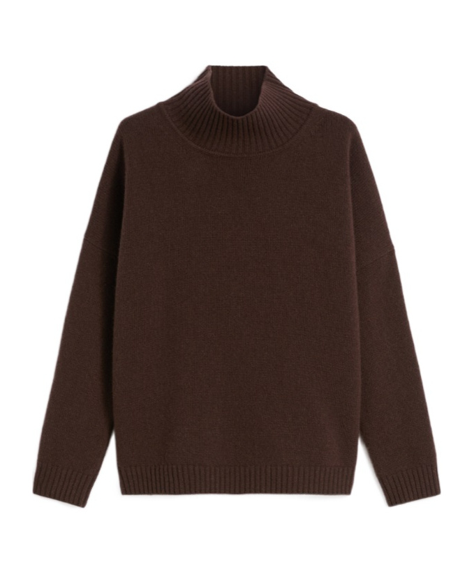 Weekend Max Mara Wool Knit Turtleneck Jumper In Brown