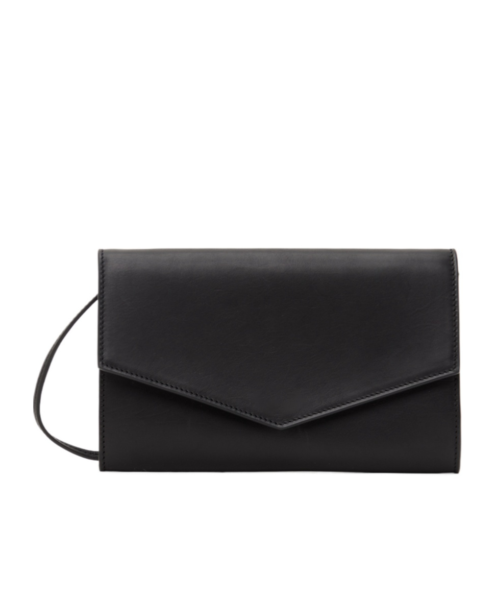The Row Envelope Leather Cross Body Bag In Black