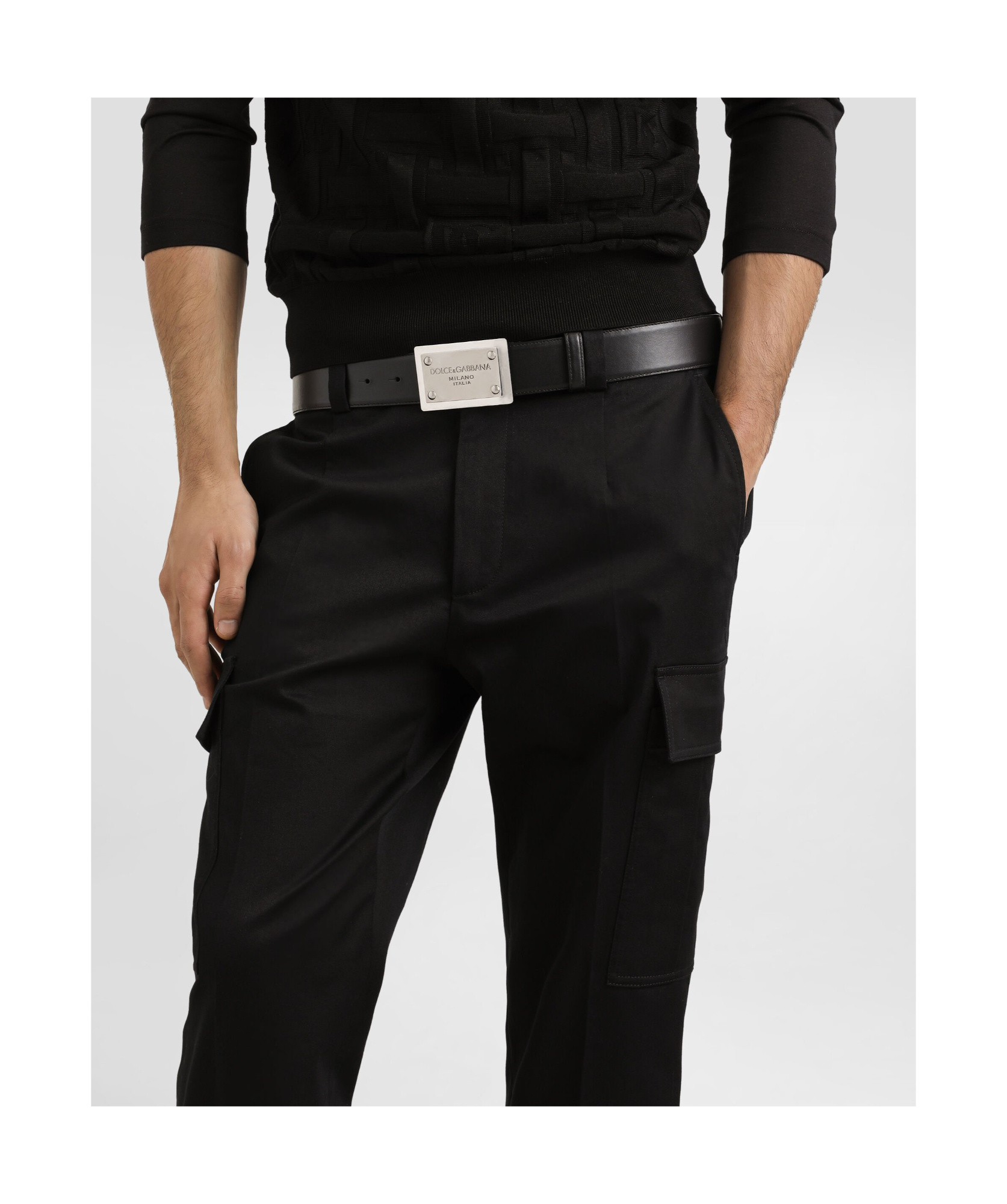 Dolce & Gabbana Black Cotton Pants With Pockets In Black