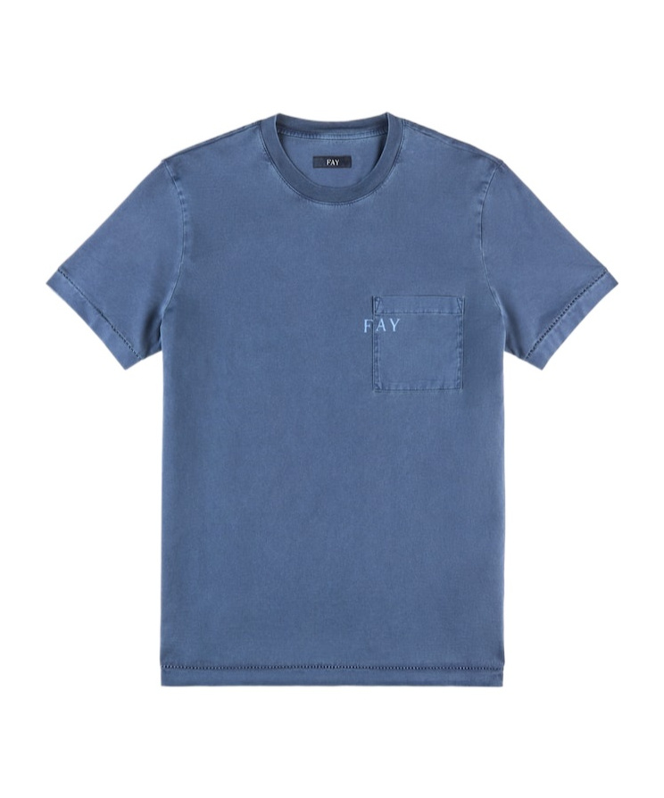 Fay Logo-print T-shirt In Blue