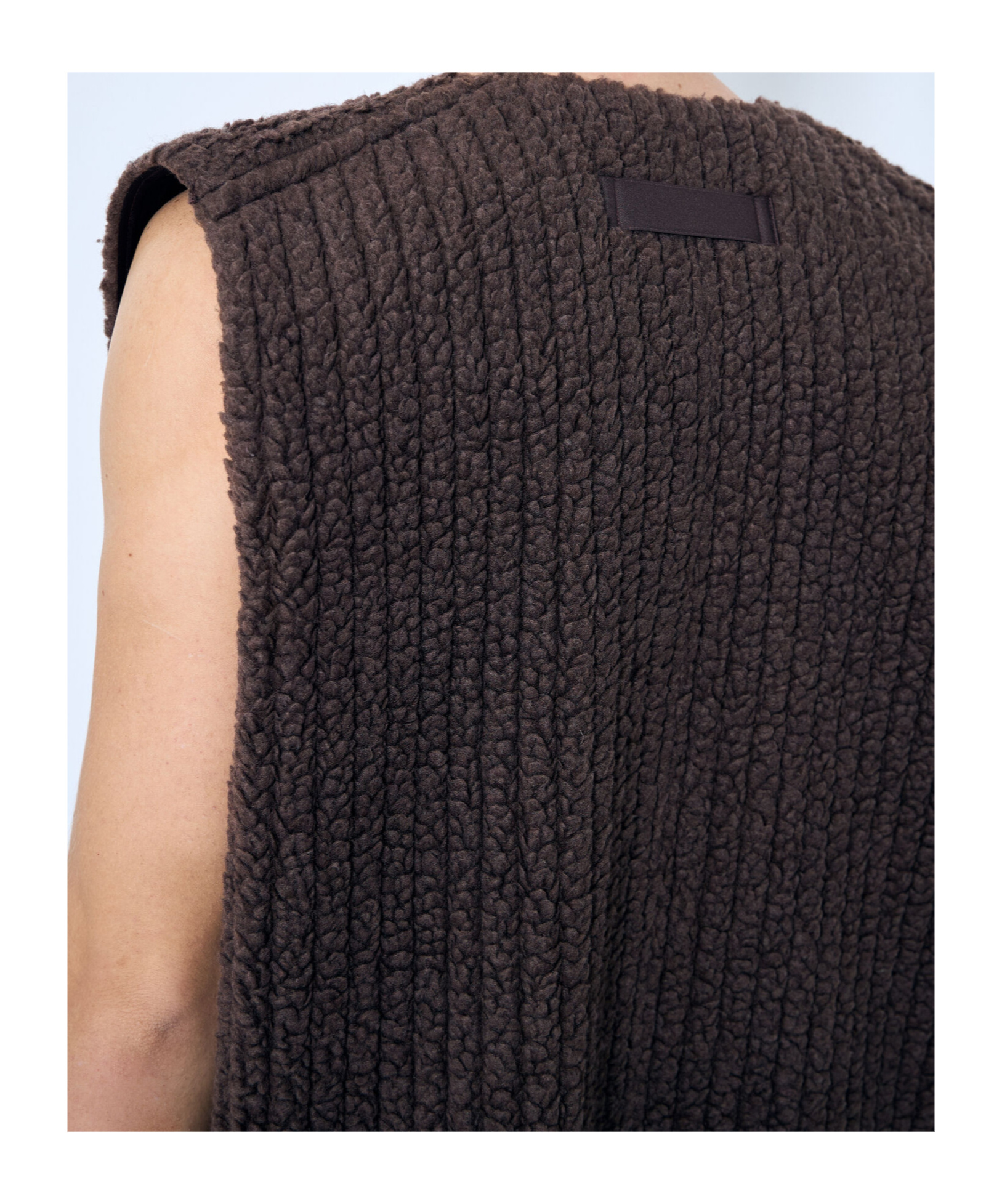 Shop Issey Miyake Fleeced Pleats Gilet In Brown