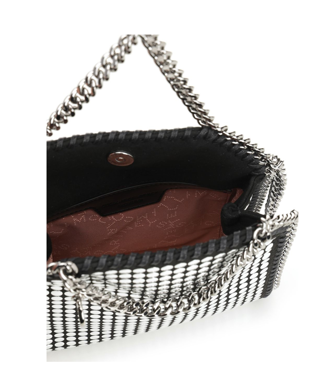 Stella Mccartney Falabella Tiny Bag Mirror Hotfix In Metallic