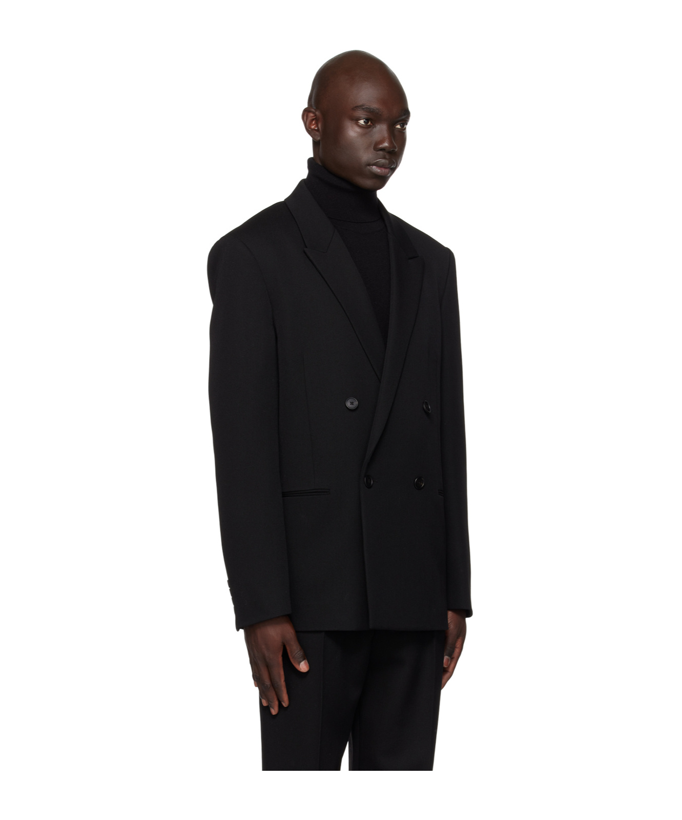 The Row Wilson Double-breasted Suit Jacket In Black