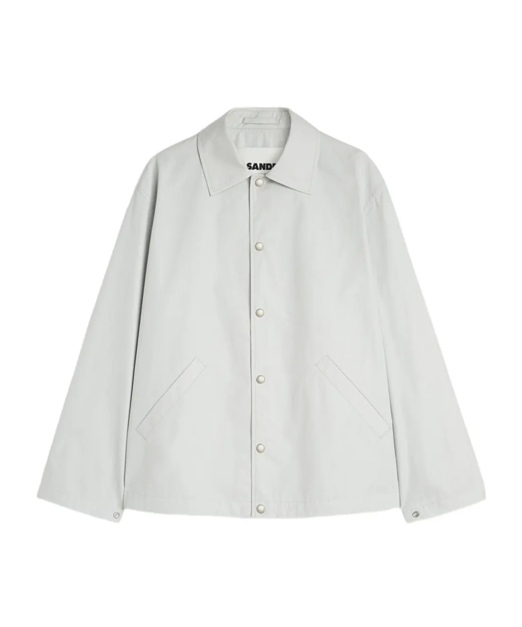 Jil Sander Light Grey Cotton Windbreaker In Gray