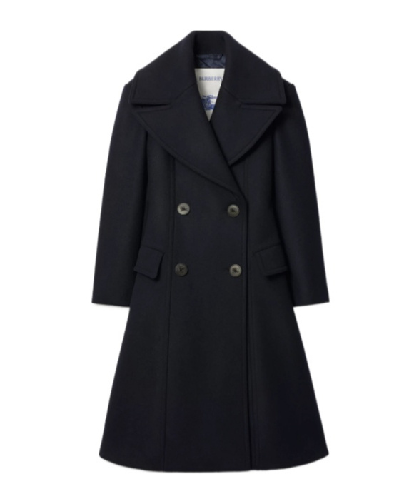 Burberry Wool Tailored Coat In Black