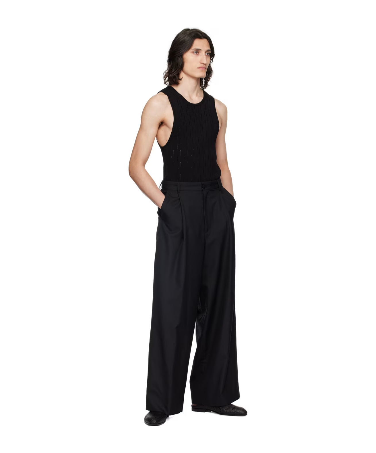 Lardini Round Collar Drawn-down Vest In Black
