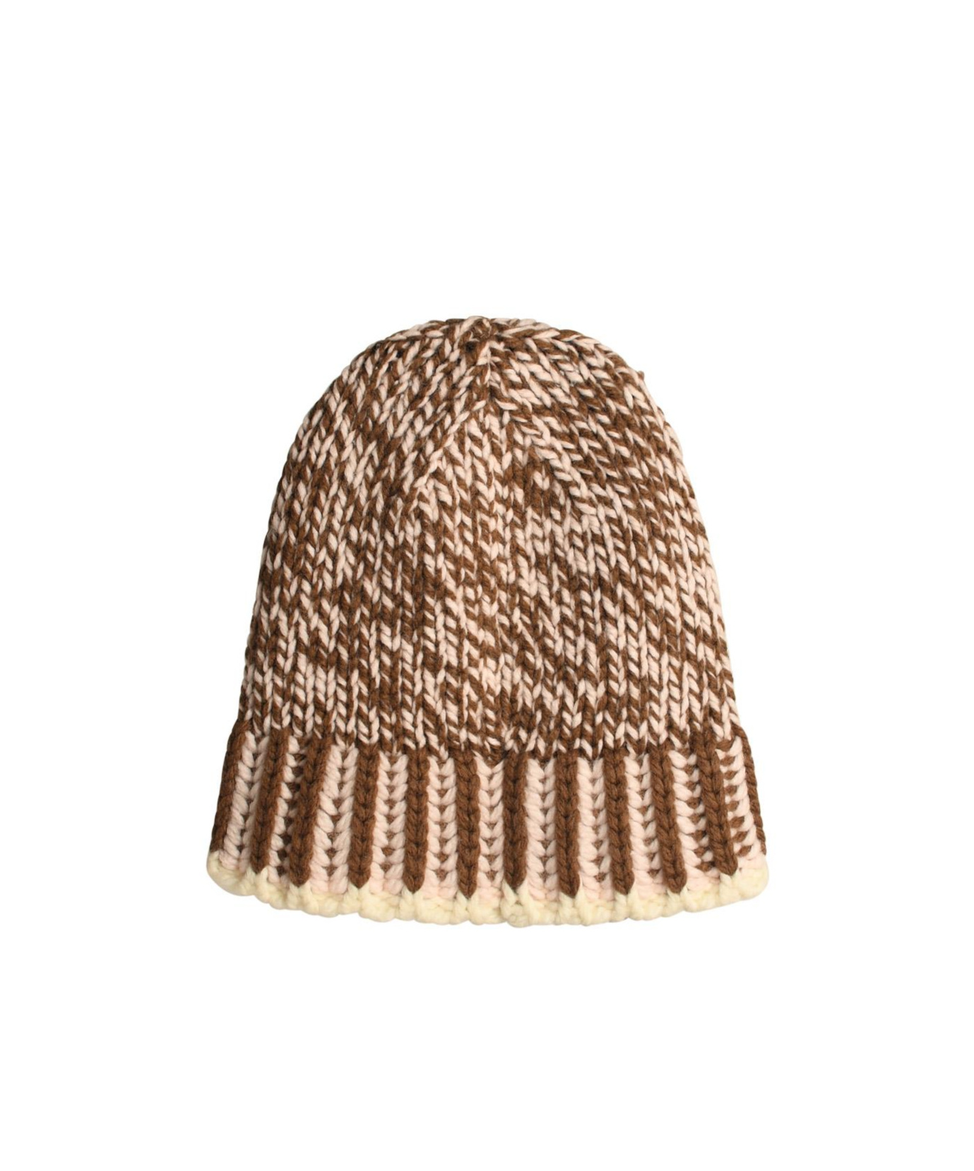 Moncler Logo Patch Knitted Beanie In Brown