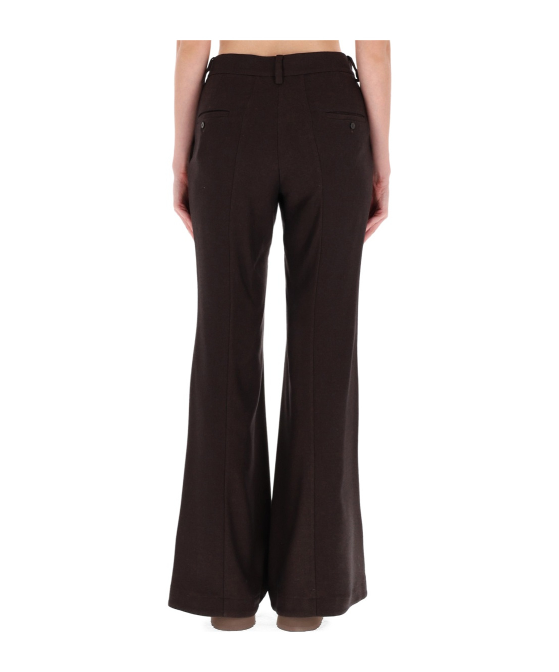 Alysi Flared Trousers In Brown