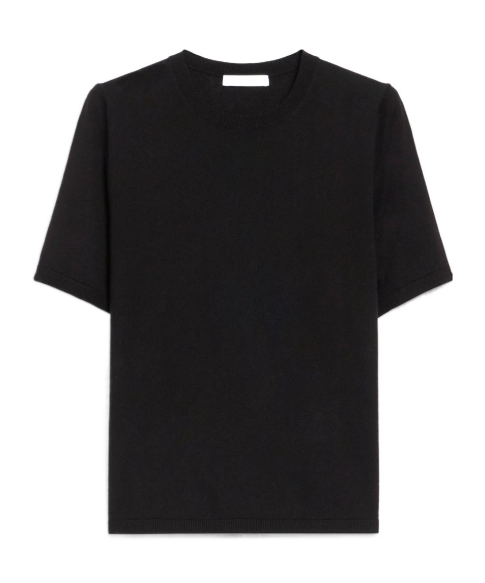 Max Mara Gerico Wool Crewneck Top In Black