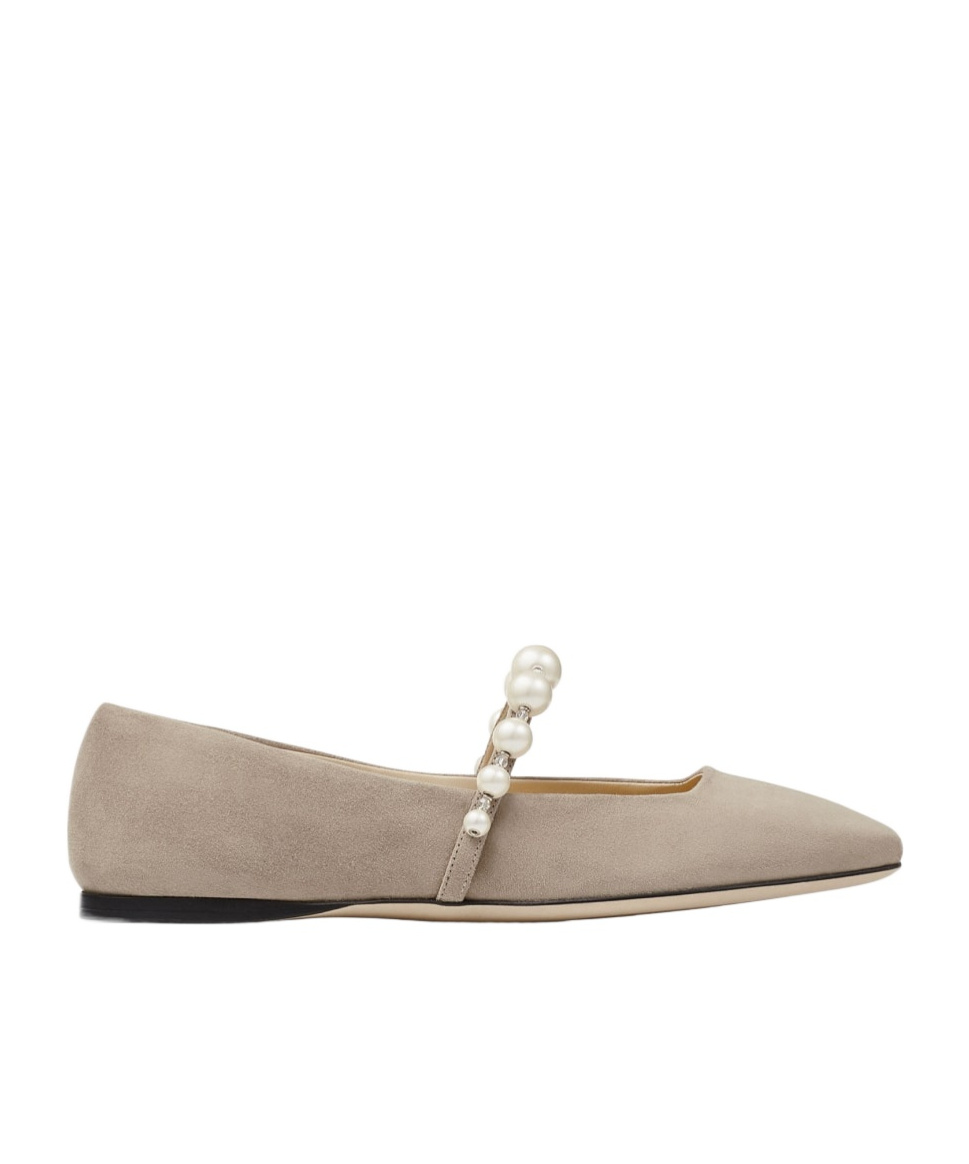 Jimmy Choo Ade Ballerina Shoes In Nude