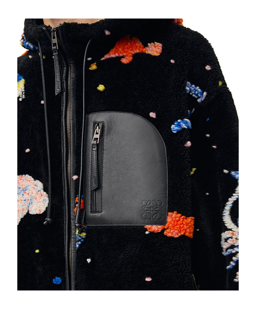 Loewe X Suna Fujita Deep Sea Fleece Jacket In Black